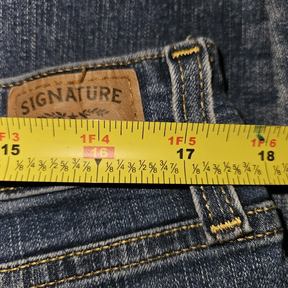 Signature Levi Strauss Gold Women's 18 Mid-Rise Skinny Jeans Whisker W 36 X L 28